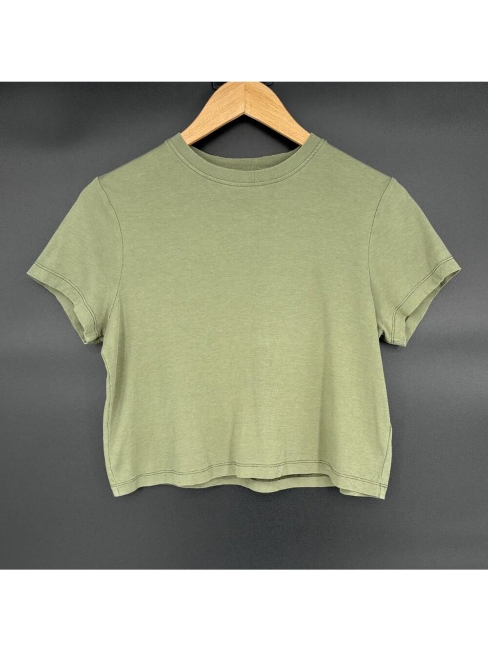 Boden Women’s Cropped T Shirt S Green Relaxed Boxy Fit 100% Cotton Clean Girl